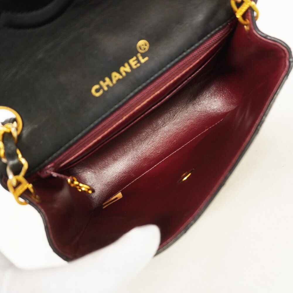 Chanel Matelassé Chain Shoulder Bag, Lambskin, Black, Women's - Picture 4 of 10